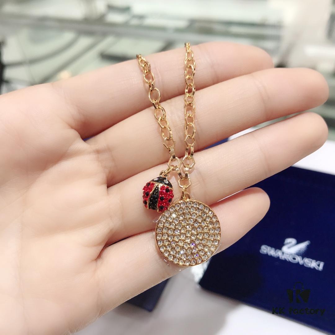 692fe62e99f2d84055c8c3c5 Swarovski 2019 Red Ladybug Hoop Necklace, Cute and Sweet Gift for Girlfriend, Flawless and Full of Vitality