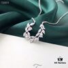 692fe63f99f2d84055c8c3eb APM Wheat Ear Adjustable Necklace, 925 Sterling Silver with Swarovski Crystals, Elegant and Hypoallergenic, Dual Chain 32cm with Customizable Length