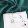 692fe64099f2d84055c8c3ec APM Wheat Ear Adjustable Necklace, 925 Sterling Silver with Swarovski Crystals, Elegant and Hypoallergenic, Dual Chain 32cm with Customizable Length