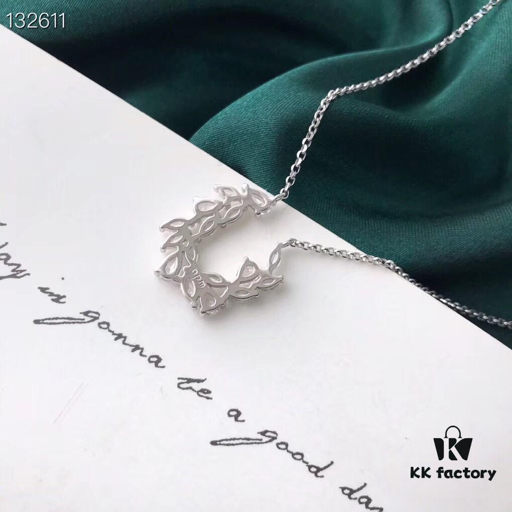 692fe64199f2d84055c8c3ed APM Wheat Ear Adjustable Necklace, 925 Sterling Silver with Swarovski Crystals, Elegant and Hypoallergenic, Dual Chain 32cm with Customizable Length