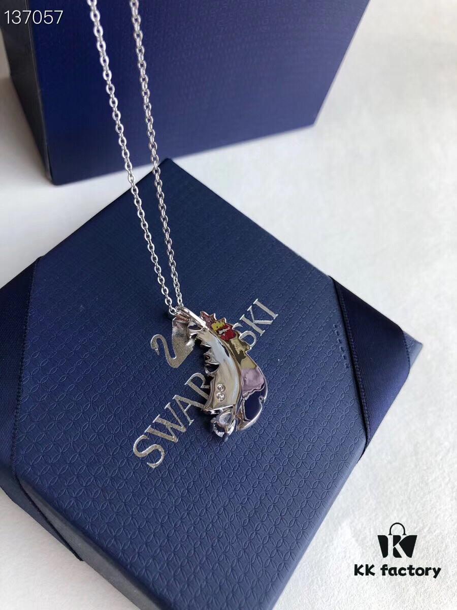 692fe64399f2d84055c8c3f3 Swarovski 2019 New Feather Necklace with Rupert's Drop Crystal, Elegant and Versatile Pendant Jewelry for Women
