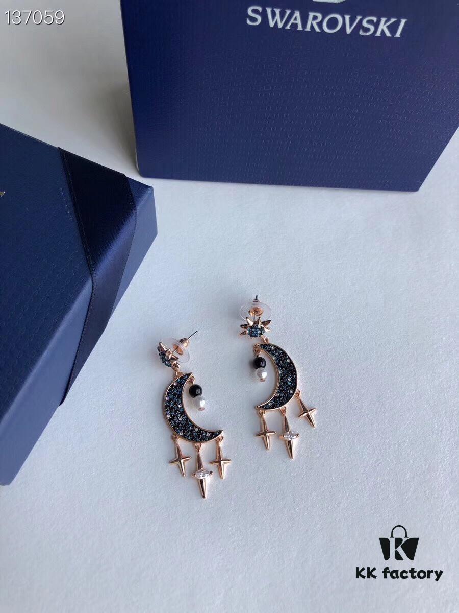 692fe64699f2d84055c8c3f7 Swarovski New Arrival Earrings - Blue Moon with Star and Pearl Accents