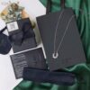 692fe64b99f2d84055c8c3fd APM Wheat Ear Adjustable Necklace, 925 Sterling Silver with Swarovski Crystals, Elegant and Hypoallergenic, Dual Chain 32cm with Customizable Length