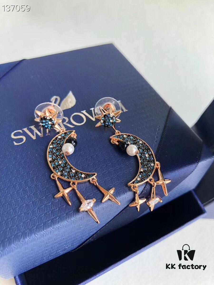 692fe65099f2d84055c8c404 Swarovski New Arrival Earrings - Blue Moon with Star and Pearl Accents