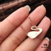 Swarovski SWAN Classic Rose Gold-Tone Swan Pendant Necklace with Crystal Detail, Elegant Adjustable Chain for Women