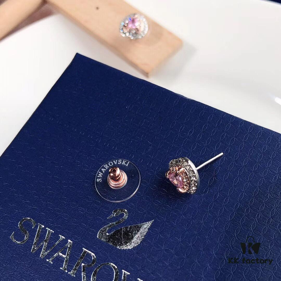 692fe65899f2d84055c8c418 Swarovski ONE Playful Heart Earrings, Romantic and Elegant Design with Pink and Clear Crystals