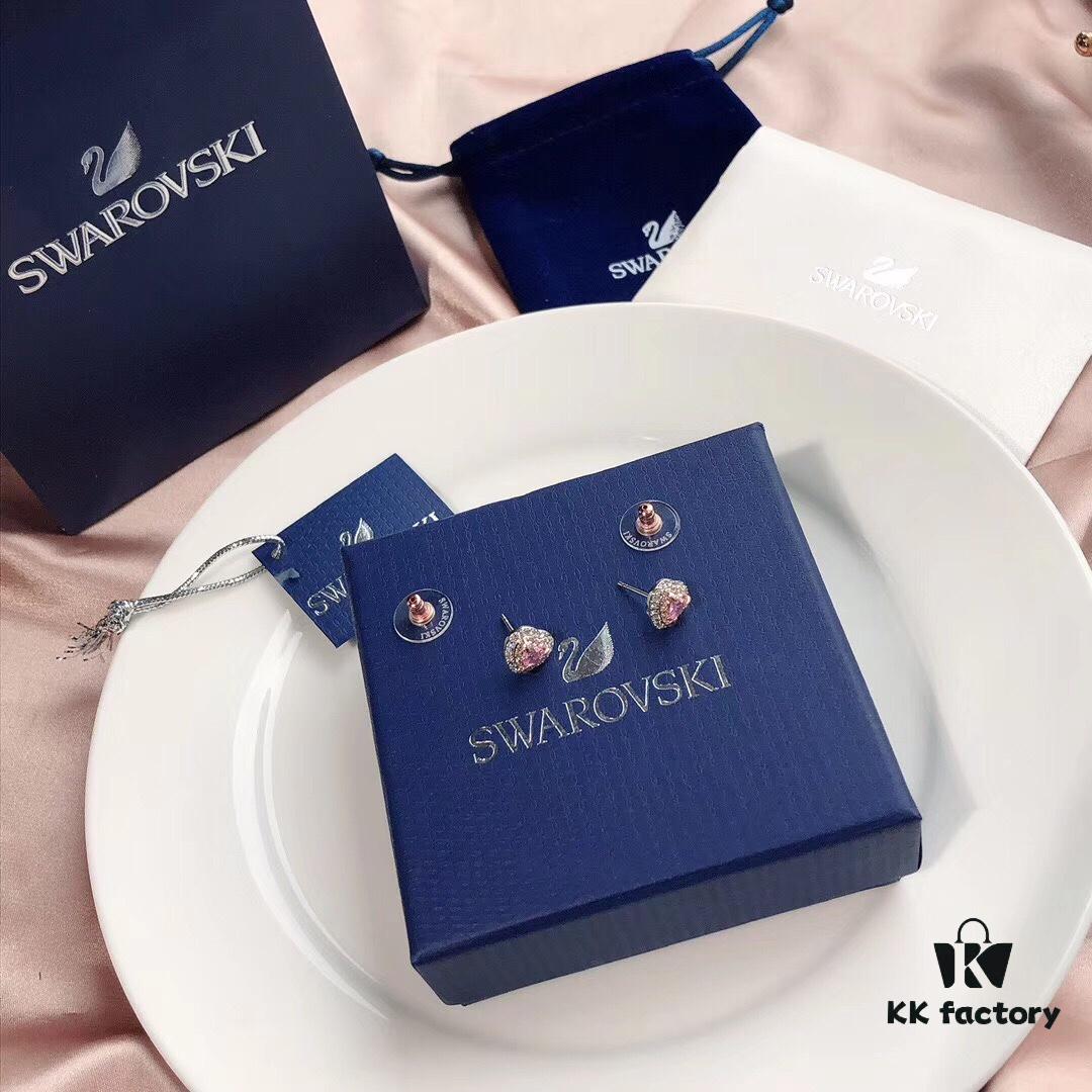 692fe65899f2d84055c8c419 Swarovski ONE Playful Heart Earrings, Romantic and Elegant Design with Pink and Clear Crystals