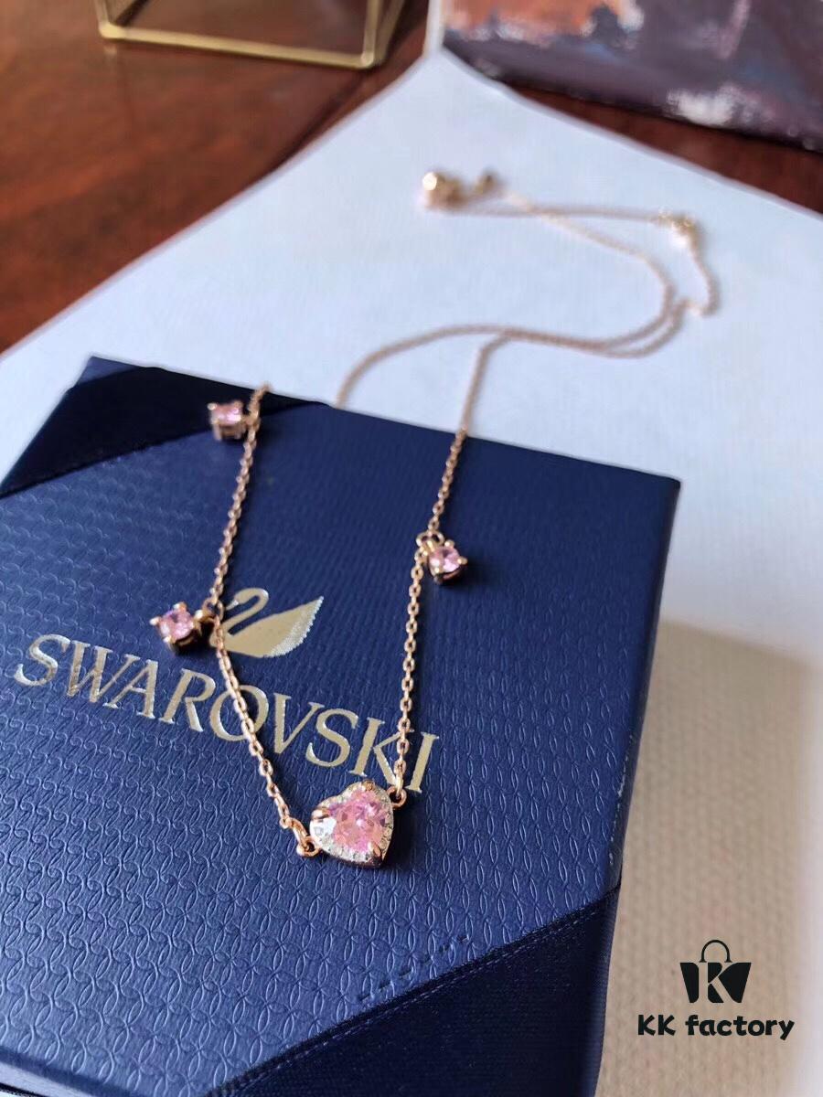 Qixi Gift 🎁 Cute Heart Choker Necklace with Swarovski Elements, Elegant and Playful Design, Adjustable for Versatile Wear