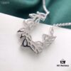 692fe65c99f2d84055c8c420 APM Wheat Ear Adjustable Necklace, 925 Sterling Silver with Swarovski Crystals, Elegant and Hypoallergenic, Dual Chain 32cm with Customizable Length