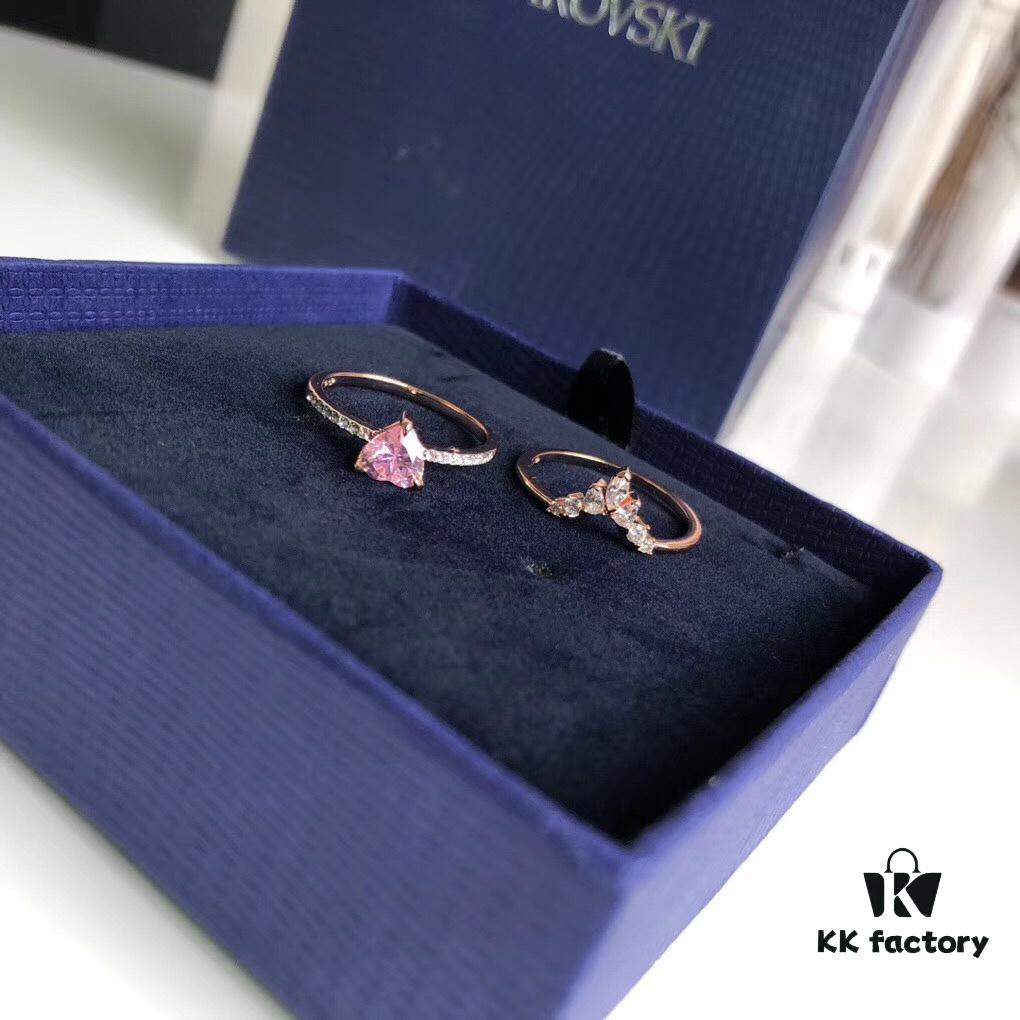 692fe67999f2d84055c8c460 520 Gift ❤ Swarovski 2019 New Dual-Wear Heart Double Layer Ring, Two Styling Options for Stacking or Separate Wear