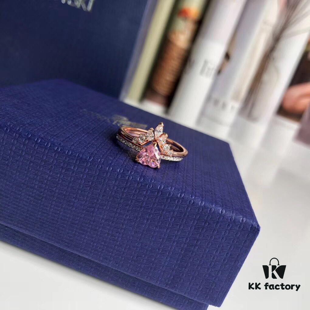 692fe67a99f2d84055c8c462 520 Gift ❤ Swarovski 2019 New Dual-Wear Heart Double Layer Ring, Two Styling Options for Stacking or Separate Wear