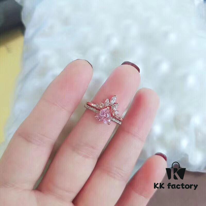 692fe67b99f2d84055c8c463 520 Gift ❤ Swarovski 2019 New Dual-Wear Heart Double Layer Ring, Two Styling Options for Stacking or Separate Wear