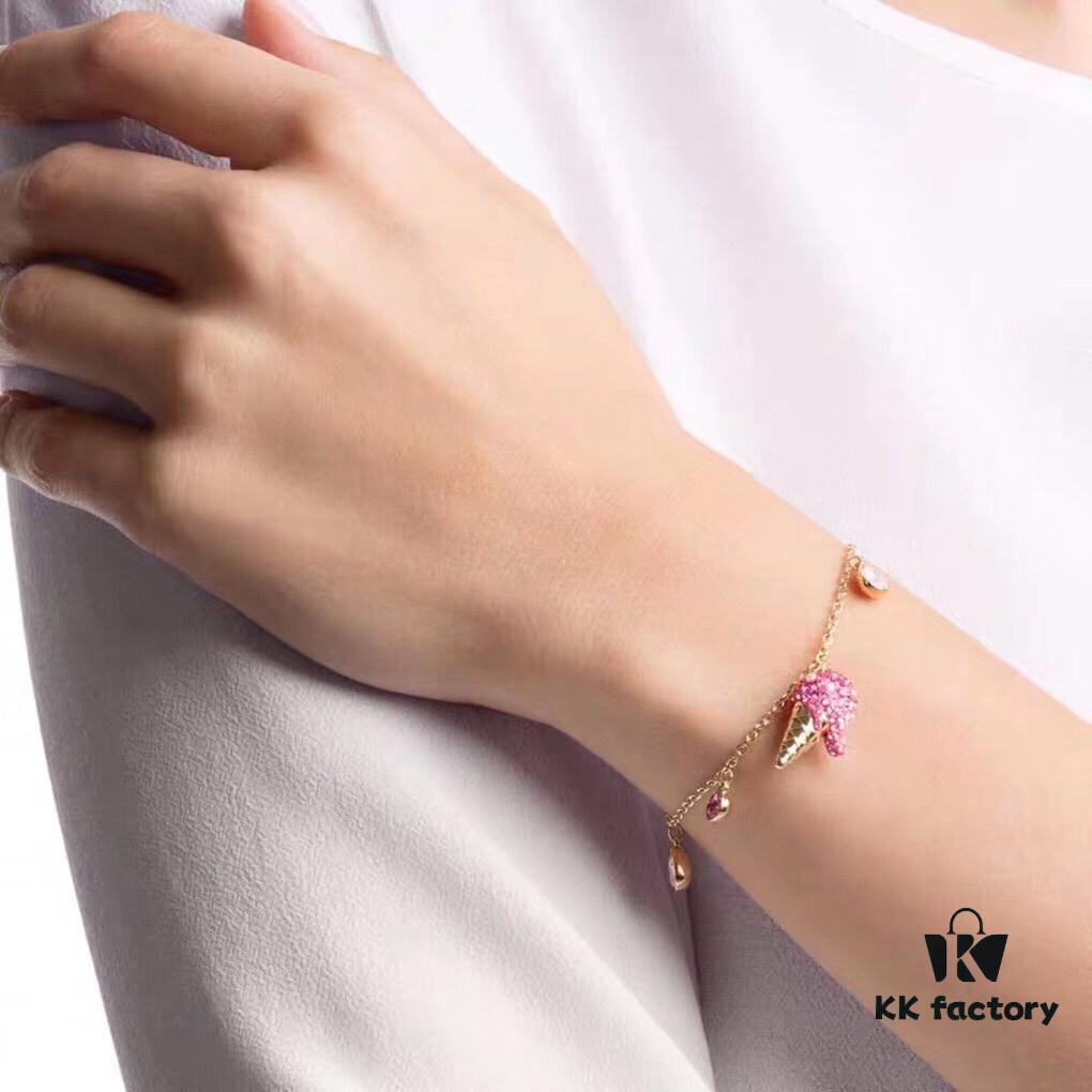 692fe68299f2d84055c8c470 New Arrival Swarovski NO REGRETS Cute Ice Cream Bracelet for Women, Girlfriend Gift, Pink Ice Cream 🍦🍧🍨