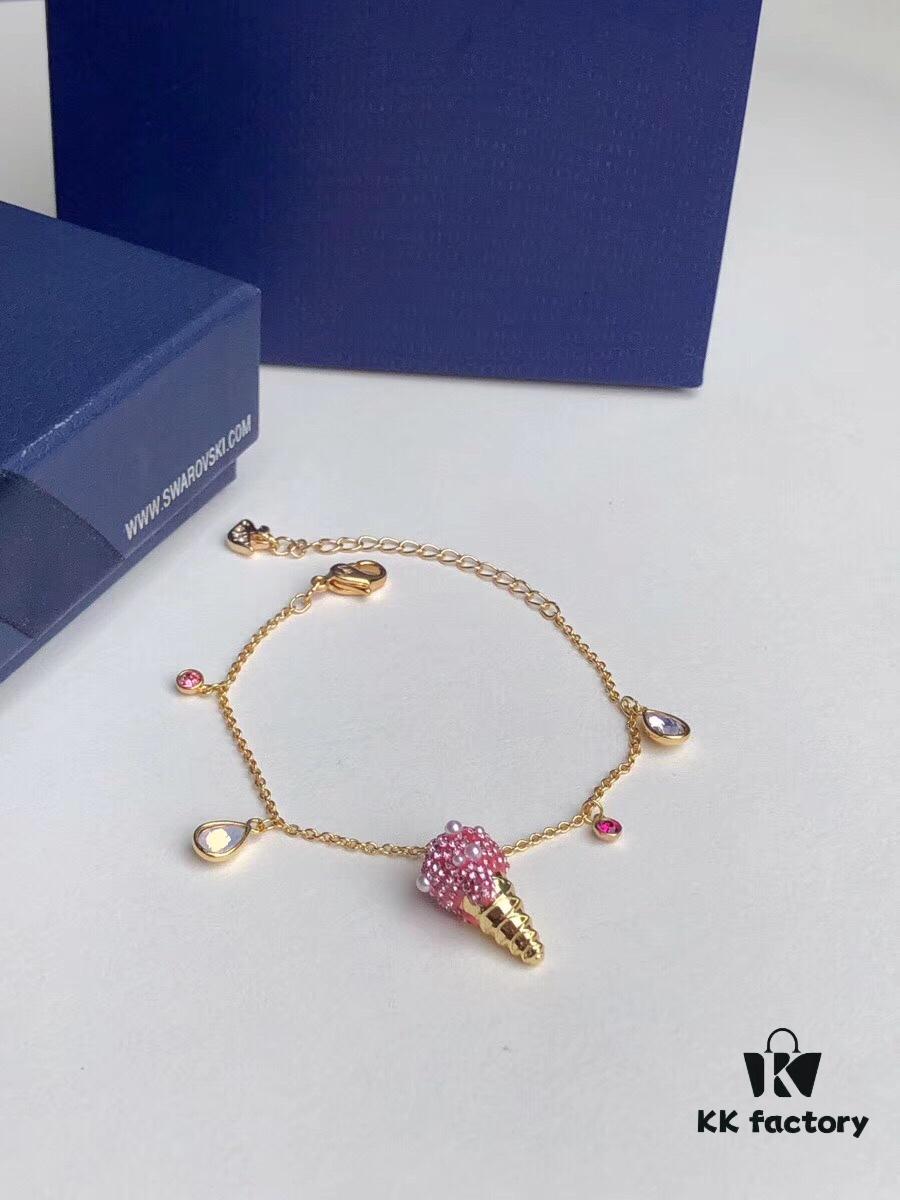 692fe68599f2d84055c8c474 New Arrival Swarovski NO REGRETS Cute Ice Cream Bracelet for Women, Girlfriend Gift, Pink Ice Cream 🍦🍧🍨