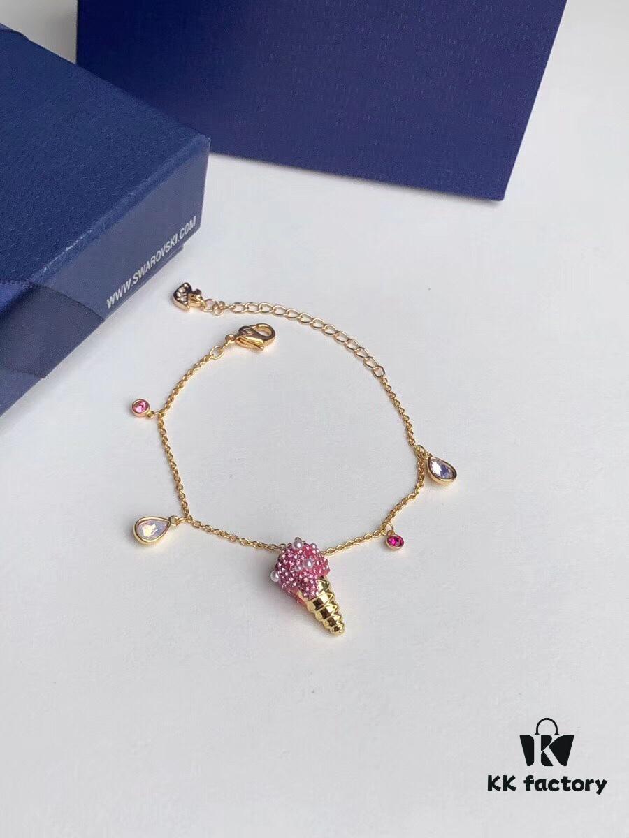 692fe68699f2d84055c8c476 New Arrival Swarovski NO REGRETS Cute Ice Cream Bracelet for Women, Girlfriend Gift, Pink Ice Cream 🍦🍧🍨