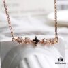 692fe69d99f2d84055c8c49f Summer Stylish Choker – Same Style as Jiang Shuying, Swarovski Star and Moon Dual Pendant Necklace with 18K Rose Gold Plated Alloy Chain