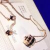 692fe69f99f2d84055c8c4a2 Swarovski Bvlgari-inspired Necklace - Triple Ring Design with Rhinestones, 18K Gold Plated Alloy, 38cm Chain