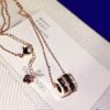 692fe6a199f2d84055c8c4a4 Swarovski Bvlgari-inspired Necklace - Triple Ring Design with Rhinestones, 18K Gold Plated Alloy, 38cm Chain