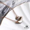 692fe6a699f2d84055c8c4ab Swarovski Black Swan Necklace, Classic Design with 18K Rose Gold Plating and Black Crystals, 38cm Chain Length
