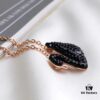 692fe6a699f2d84055c8c4ac Swarovski Black Swan Necklace, Classic Design with 18K Rose Gold Plating and Black Crystals, 38cm Chain Length
