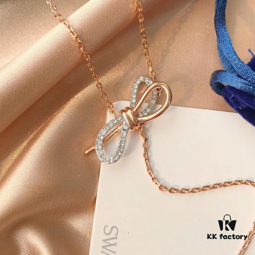 692fe6a899f2d84055c8c4af Summer Stylish Pick! Same Style as Jiang Shuying's! Swarovski Butterfly Tassel Pendant Necklace! Elegant and Eye-Catching Upgrade! Vacuum-plated 18K Rose Gold Alloy, 38cm Adjustable Chain Length!
