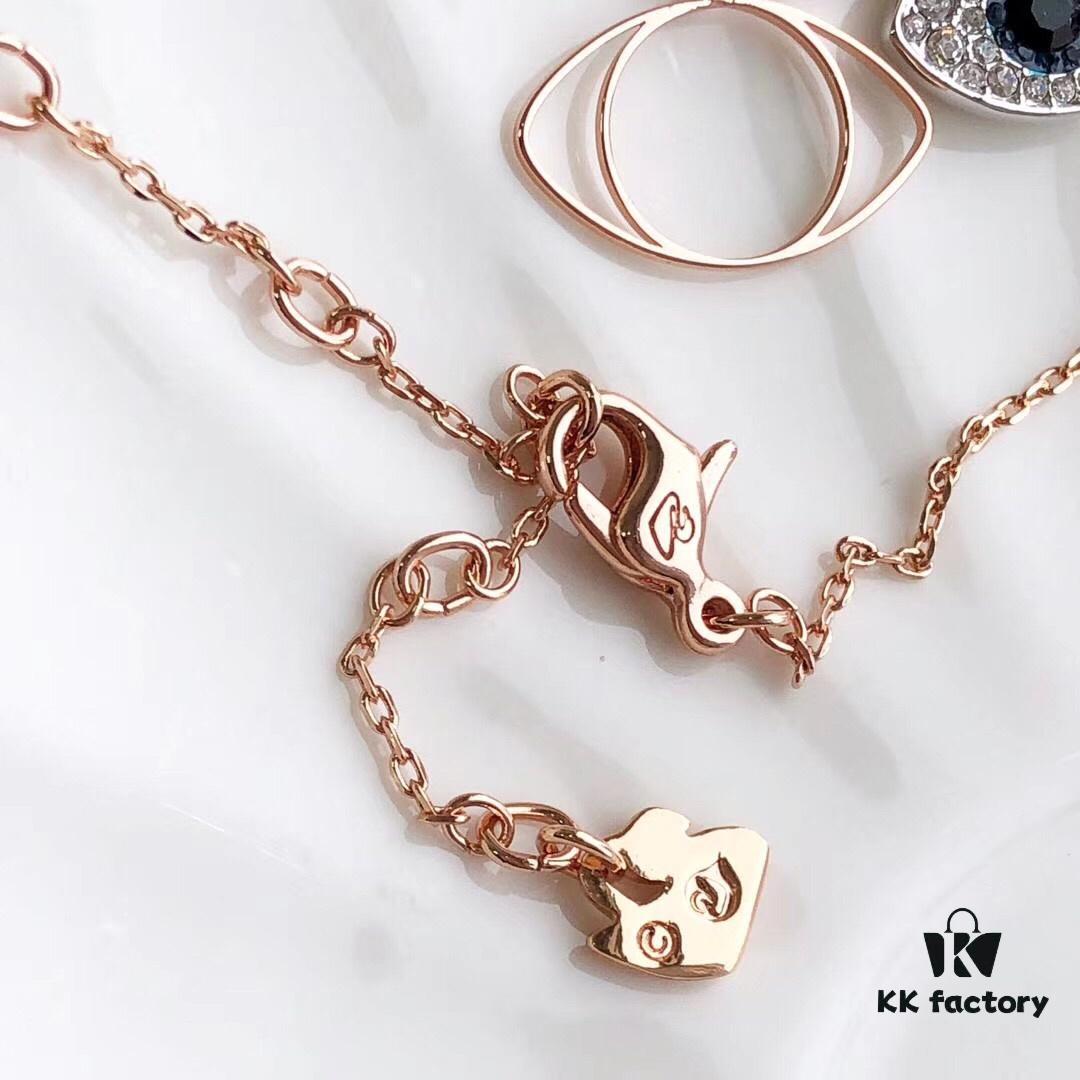 692fe6b099f2d84055c8c4b9 Swarovski Demon Necklace, Classic Best-Selling Black, Blue, and White Crystals Layered Design, Lifelong Luck Guardian with Elegant 18K Rose Gold Plated Alloy Chain