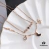 692fe6be99f2d84055c8c4c9 Summer Stylish Choker – Same Style as Jiang Shuying, Swarovski Star and Moon Dual Pendant Necklace with 18K Rose Gold Plated Alloy Chain