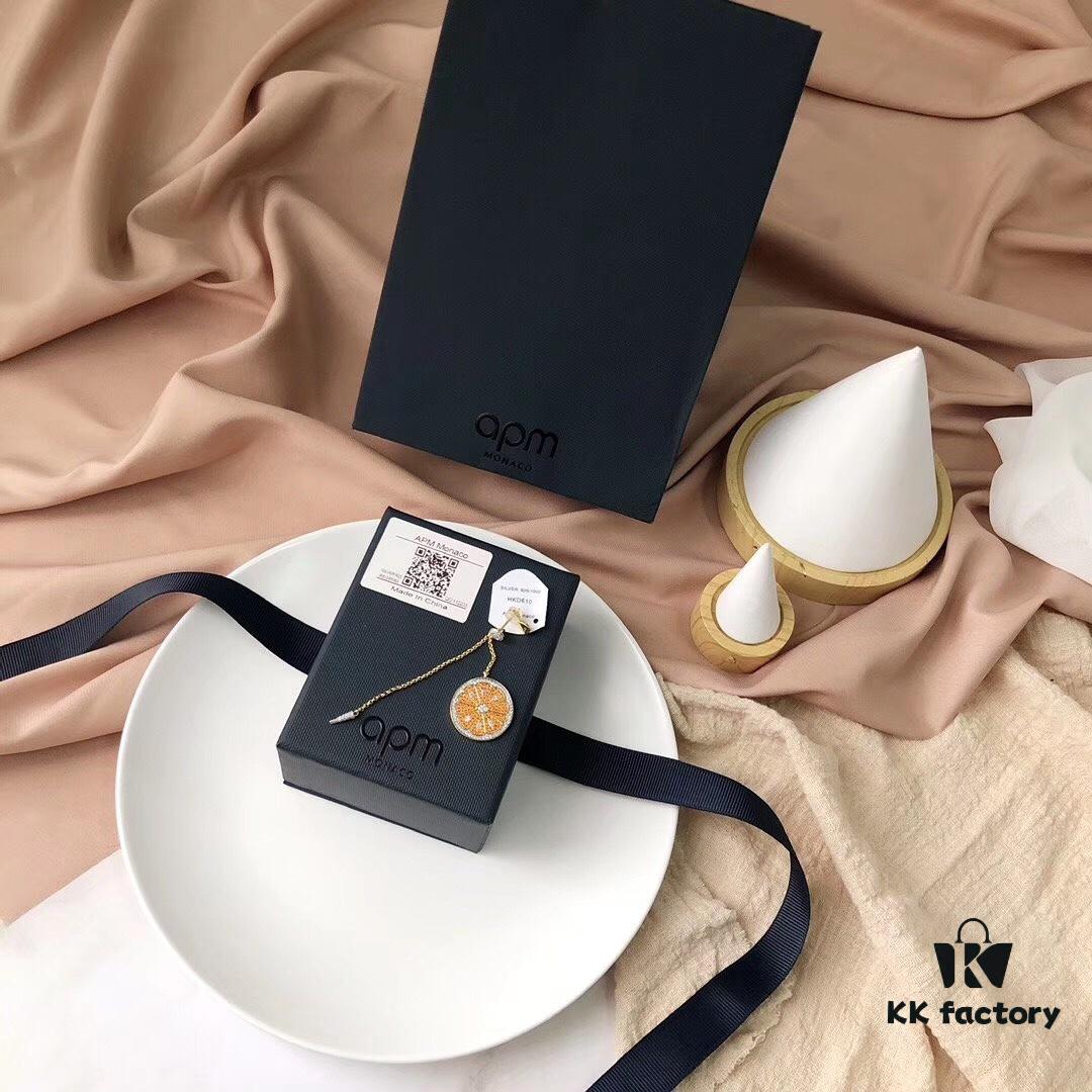 692fe6c299f2d84055c8c4ce APM Monaco Gold-Tone Citrus Orange Fresh Style Earrings for Women, Elegant Long Tassel Drop Earrings in Sterling Silver