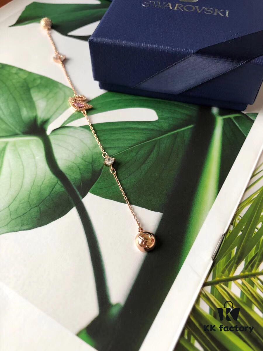 692fe6c299f2d84055c8c4cf Latest Swarovski Pink Swan Bracelet, Dazzling Swan Romantic Design with Pink Crystal, Rose Gold Plated Magnetic Palace-Style Clasp