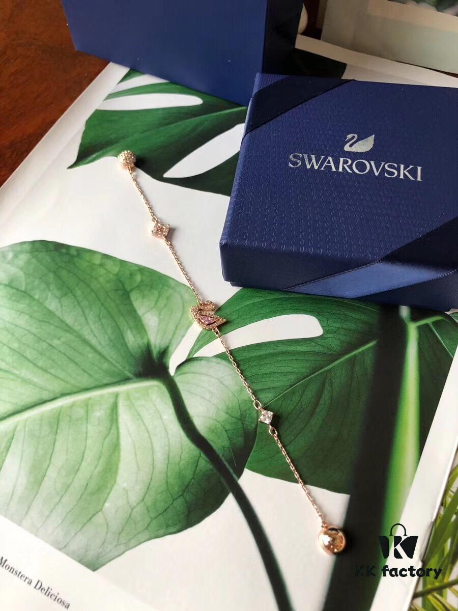 692fe6c299f2d84055c8c4d0 Latest Swarovski Pink Swan Bracelet, Dazzling Swan Romantic Design with Pink Crystal, Rose Gold Plated Magnetic Palace-Style Clasp