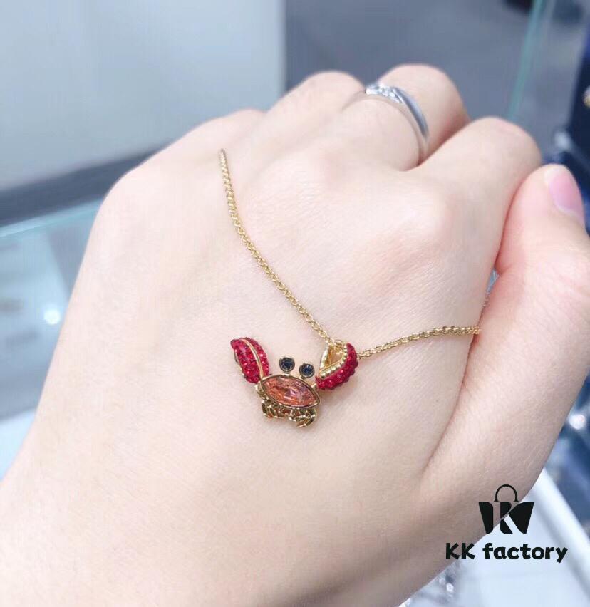 692fe6d499f2d84055c8c4f1 New Arrival Swarovski Crab Necklace 🦀️ with Movable Small Claws - Symbolizing Prosperity and Good Fortune