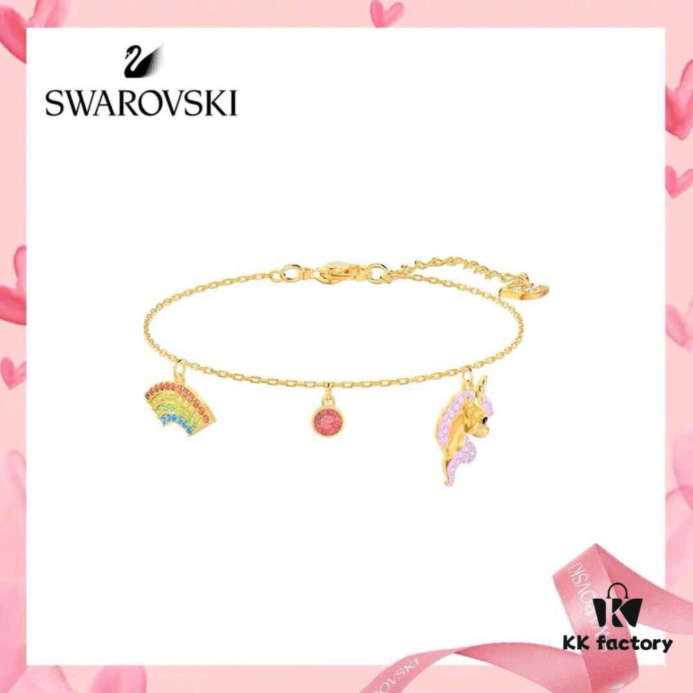 692fe6da99f2d84055c8c4fa Swarovski OOT WORLD Unicorn Rainbow Necklace, Colorful and Dreamy Girls' Bracelet