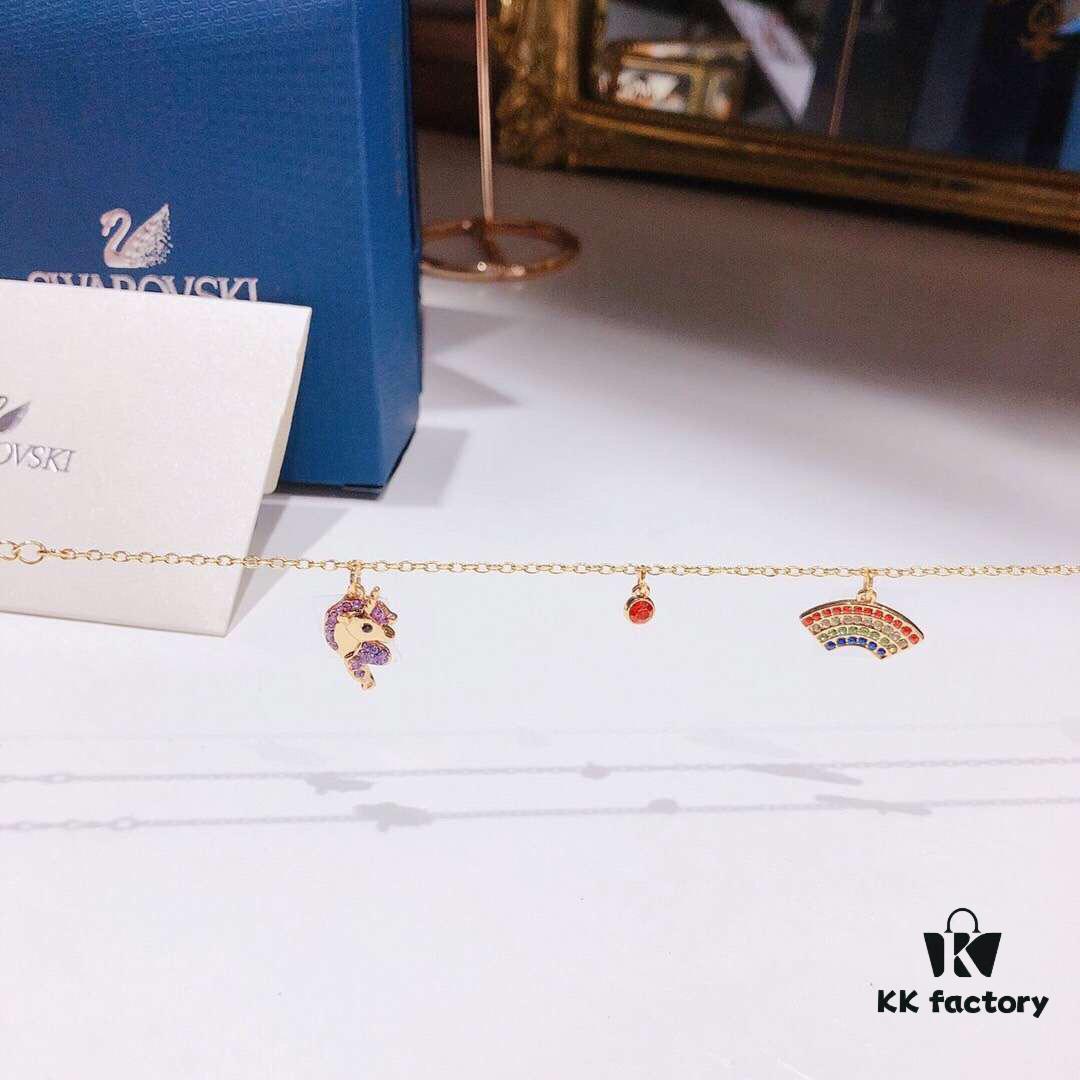 692fe6db99f2d84055c8c4fd Swarovski OOT WORLD Unicorn Rainbow Necklace, Colorful and Dreamy Girls' Bracelet