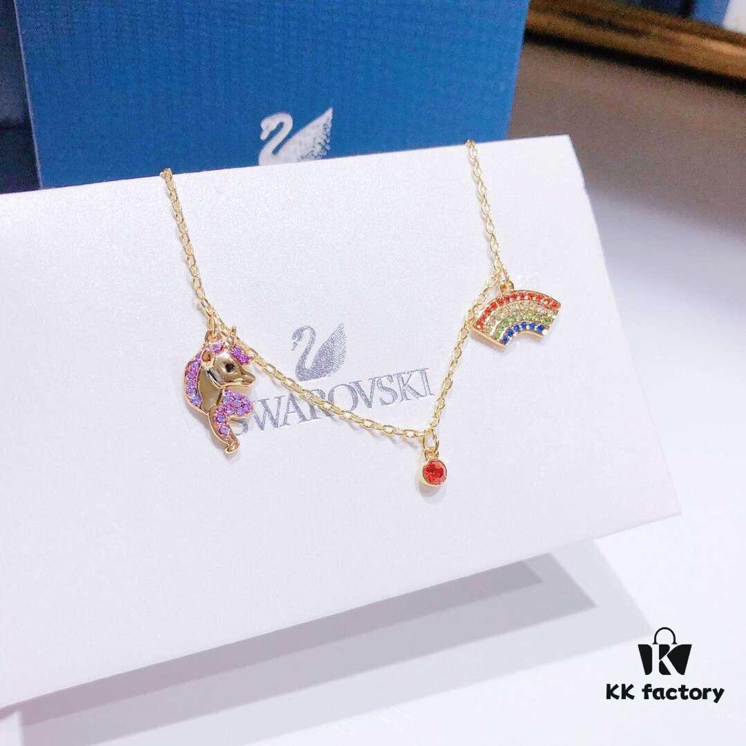 692fe6de99f2d84055c8c503 Swarovski OOT WORLD Unicorn Rainbow Necklace, Colorful and Dreamy Girls' Bracelet