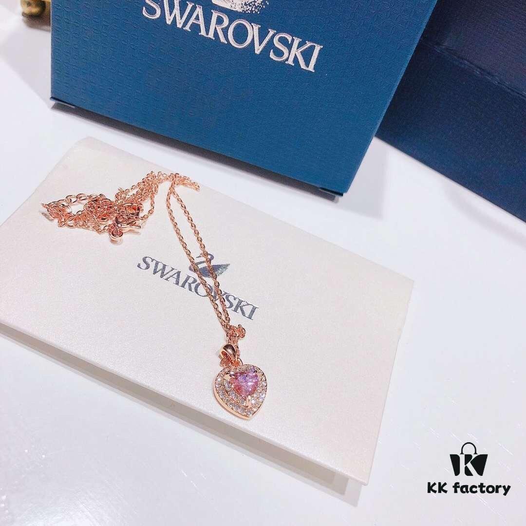 692fe6e599f2d84055c8c510 Valentine's Day 🎁 New Arrival Swarovski ONE Playful Heart 'Romantic Love' Elegant Necklace, Imported Sparkling Rhinestones Surrounding Pink Heart 💖, Original Gold-Tone Plated Material, Authentic Logo, Genuine Clasp – A Romantic Pink Heart 💖 Expresses Your Love..0855080