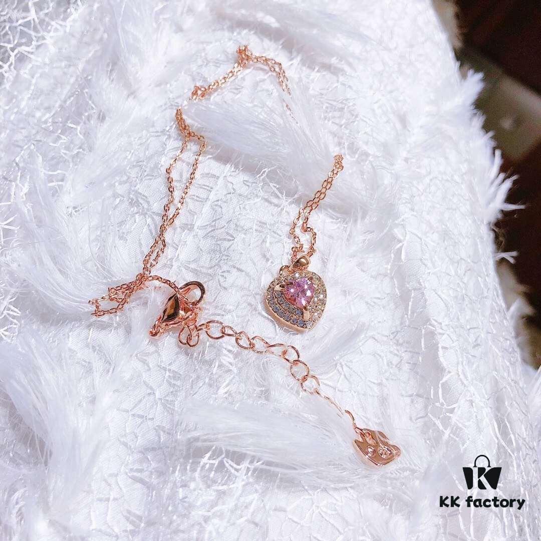 692fe6e699f2d84055c8c514 Valentine's Day 🎁 New Arrival Swarovski ONE Playful Heart 'Romantic Love' Elegant Necklace, Imported Sparkling Rhinestones Surrounding Pink Heart 💖, Original Gold-Tone Plated Material, Authentic Logo, Genuine Clasp – A Romantic Pink Heart 💖 Expresses Your Love..0855080