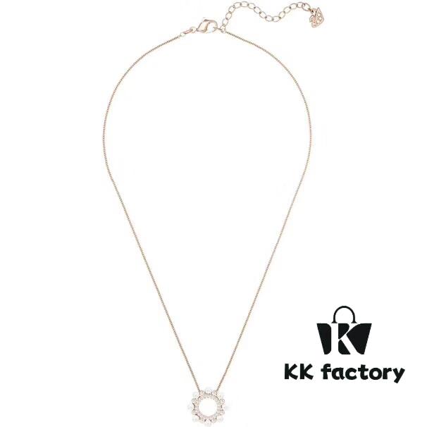 692fe6e899f2d84055c8c516 Swarovski MAJOR Elegant Lustrous Pearl Necklace with Shiny Round Crystal Design, Delicate Mother-of-Pearl Accents, Imported Gold-Plated Material, Authentic Logo Engraving