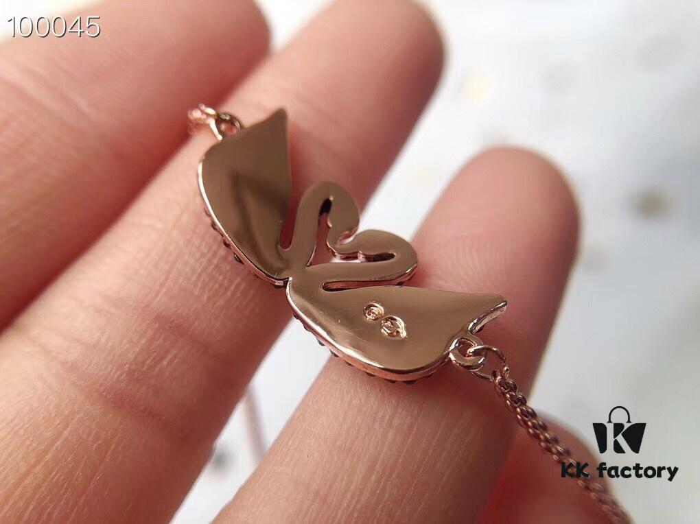 692fe6ef99f2d84055c8c526 Swarovski Double Swan Bracelet - 2018 Latest Design, Triple Micro-Plated 18K Gold Alloy with Authentic Swarovski Crystals, Adjustable Sliding Chain