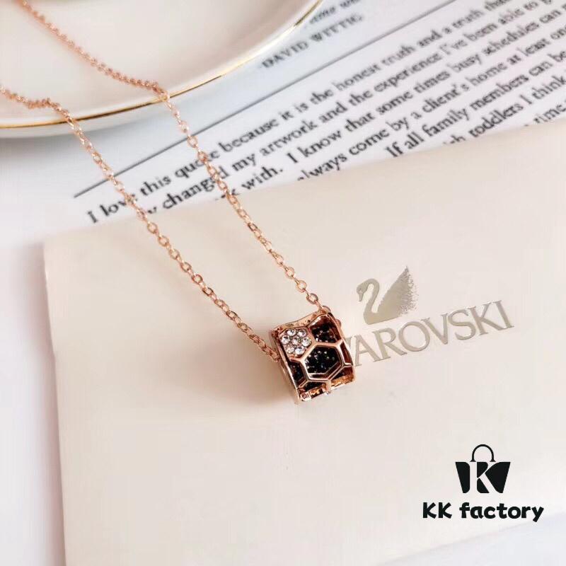 692fe6ef99f2d84055c8c527 SWAROVSKI Swarovski LISABEL Honeycomb Necklace with Micro-Paved Austrian Crystals and Gold-Plated Honeycomb Design, Exquisitely Crafted with Unique 3D Hollow-Out Details to Embrace the Summer Spirit