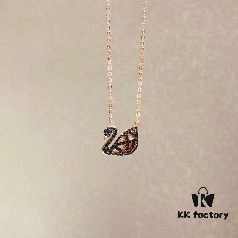 692fe6f699f2d84055c8c539 Swarovski Double-Sided Hollow Swan Necklace, Austrian Crystal Inlaid, One-to-One Crafted with Original ZP Material, Dual-Tone Design, Wearable on Both Sides