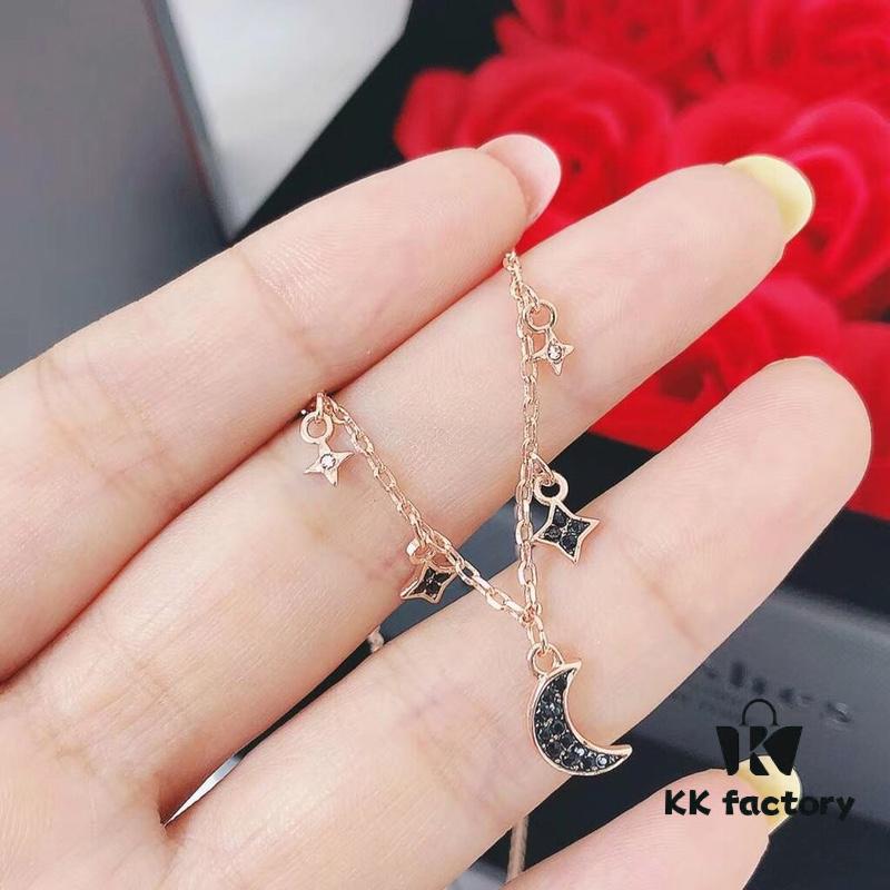 692fe6fe99f2d84055c8c54e Swarovski Crescent Moon and Star Necklace in Rose Gold Plating