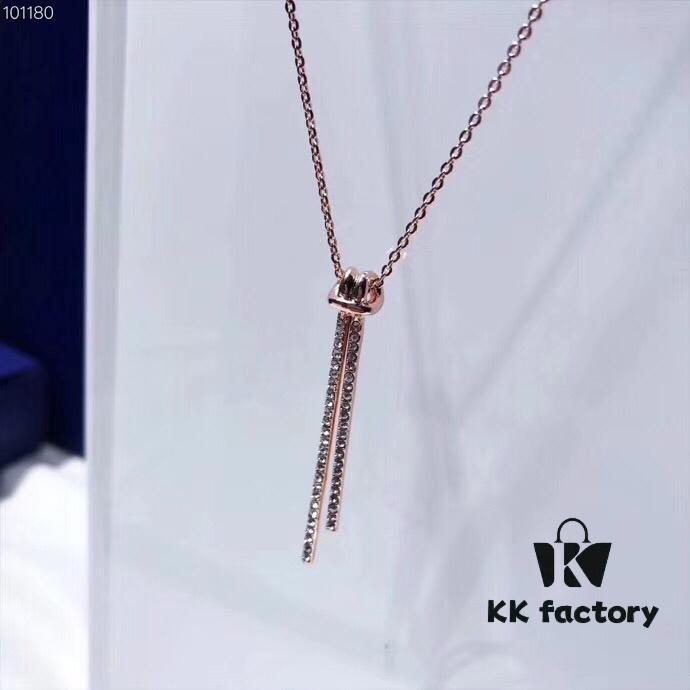 692fe70099f2d84055c8c553 Swarovski 2018 Y-Shaped Necklace, Twisted Knot Design Choker, Short Collar Chain – Same Style Worn by Jiang Shuying
