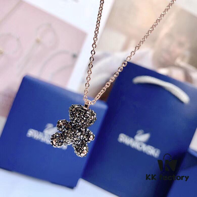 Swarovski 2017 Pendant Teddy Bear Necklace for Women's Collarbone Chain