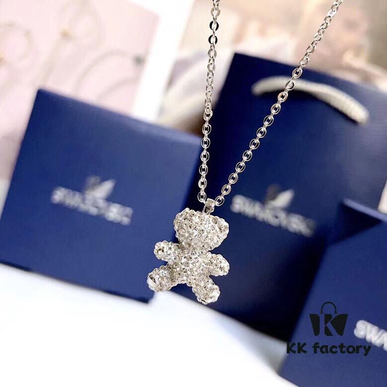Swarovski 2017 Pendant Teddy Bear Necklace for Women's Collarbone Chain