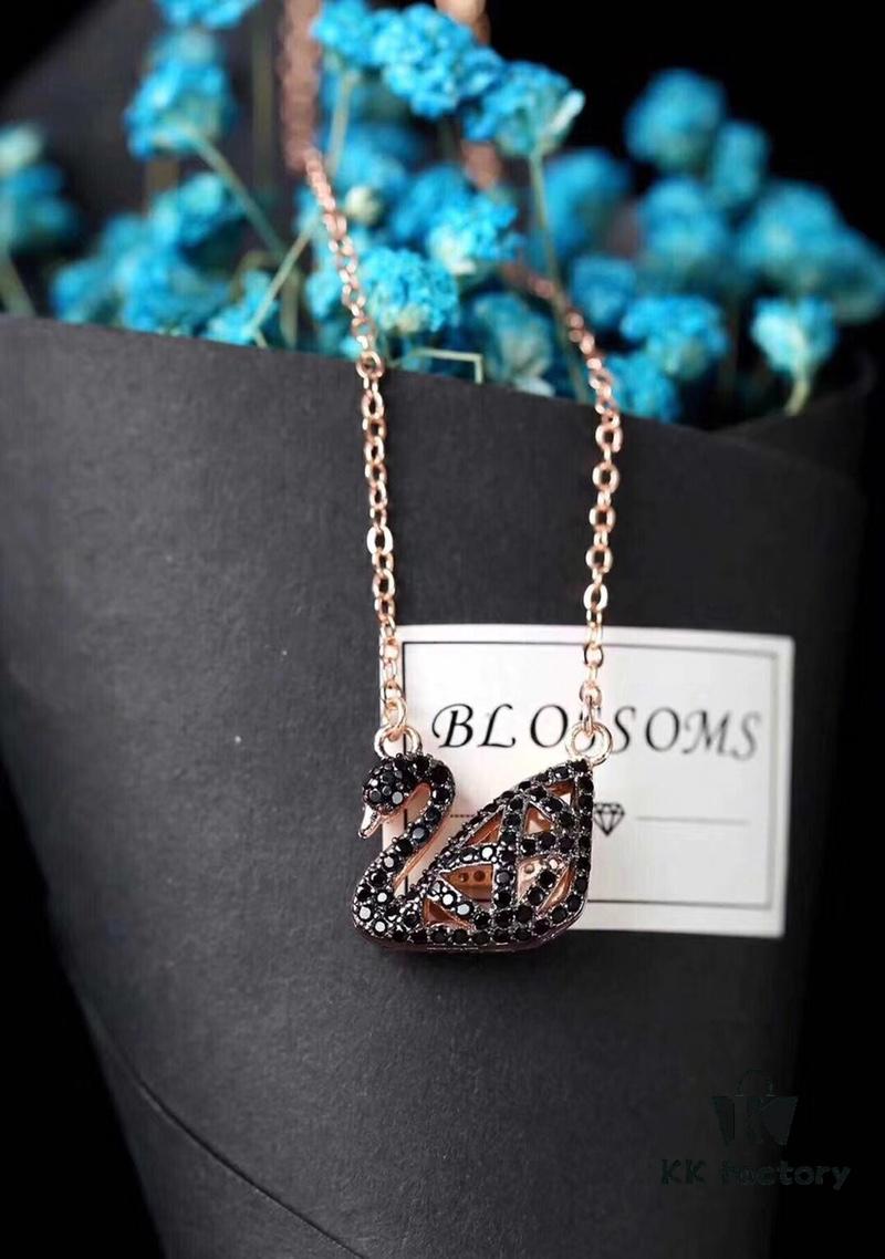 692fe72f99f2d84055c8c5b7 Counter Quality! New Swarovski Fashion Hollow Black Swan Necklace for Women
