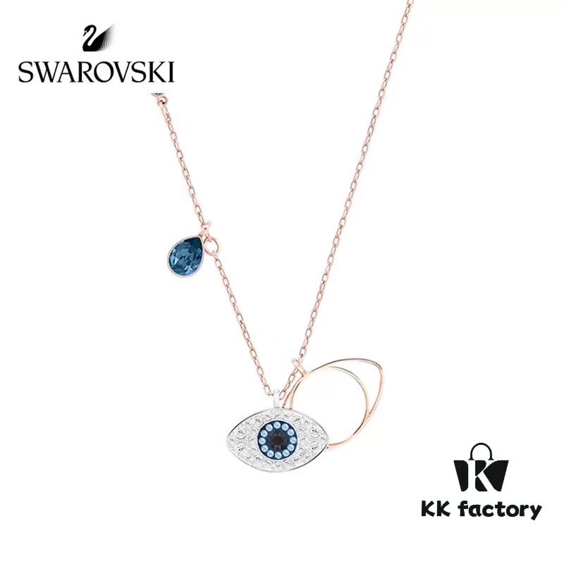 692fe73199f2d84055c8c5bc Sovski Swarovski Evil Eye Necklace, White Gold and Rose Gold Options Available
