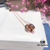 Authentic Swarovski Double Ring Necklace - New Arrival, featuring genuine materials and original lobster clasp, double ring interlocking design with Swarovski crystals, available in two colors