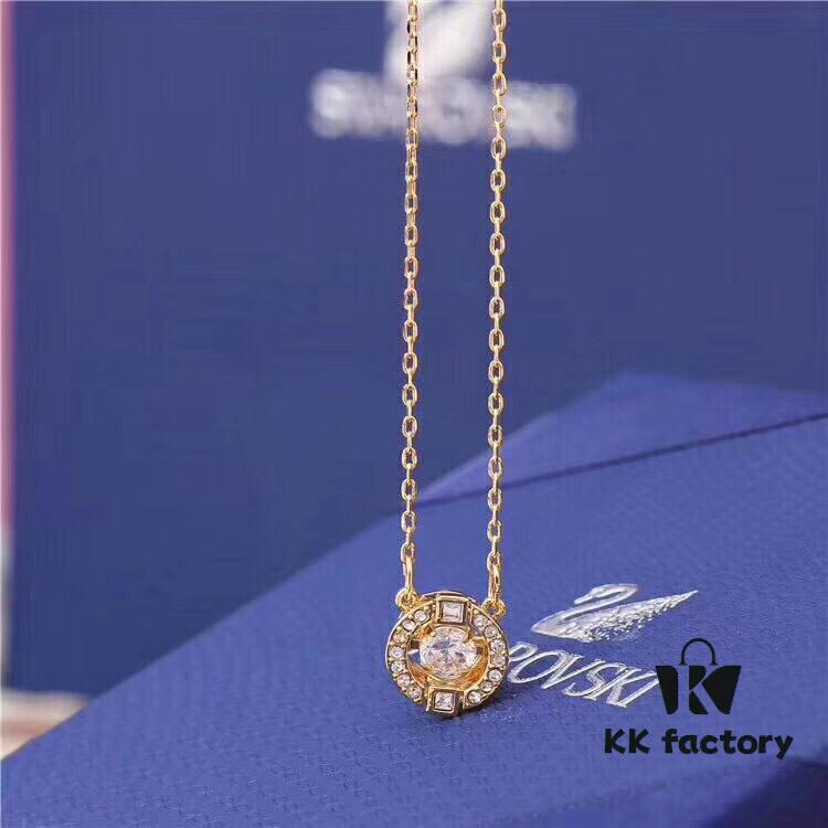 692fe74399f2d84055c8c5dc SWAROVSKI Swarovski Dancing Heart Necklace, Athenian Charm, Crystal-Paved Three-Dimensional Frame with Movable Central Stone