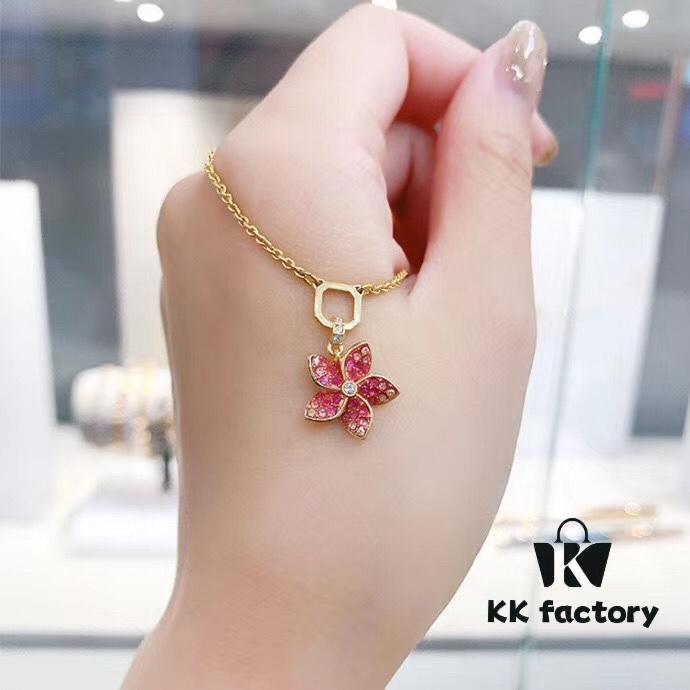 692fe74599f2d84055c8c5e0 Swarovski Pink Bloom Small Flower Collar Necklace
