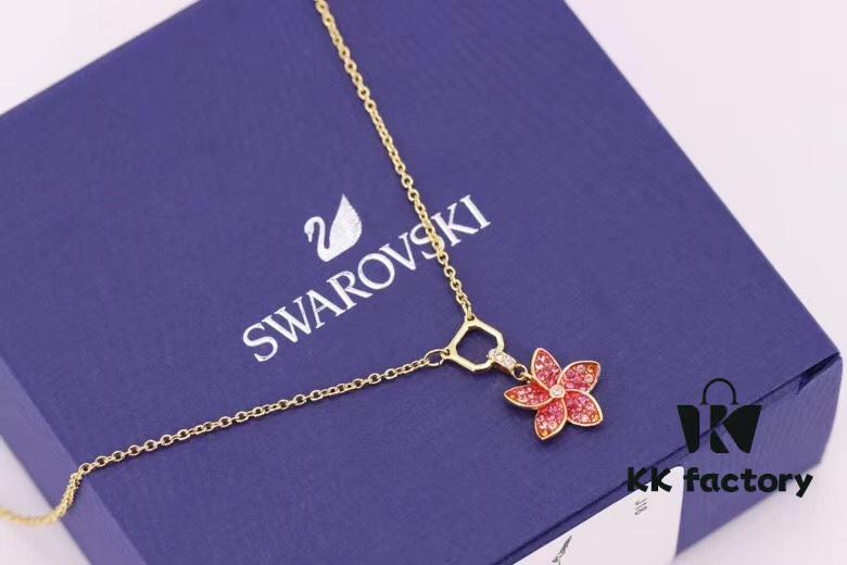 692fe74699f2d84055c8c5e3 Swarovski Pink Bloom Small Flower Collar Necklace